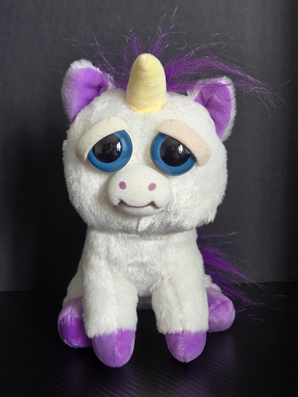 Feisty Pets Glenda Glitterpoop Unicorn White/Purple 9" Face Changing Plush 2015